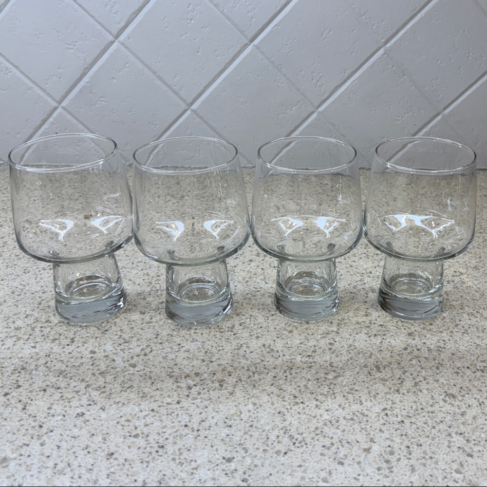Vintage Libbey Clear Glass Drinkware Set